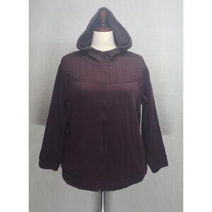 St. John’s Bay Quilted Zip Hoodie Jacket Purple Women’s XL